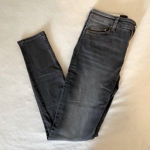 Dark gray, super skinny, regular waist jeans